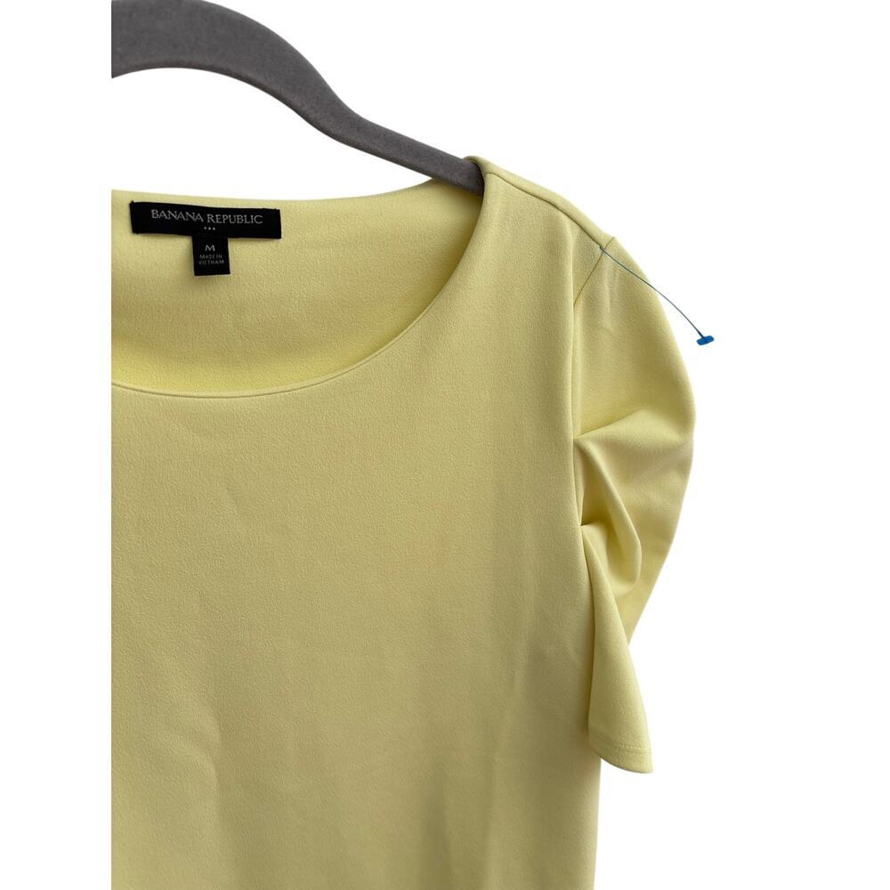 Banana Republic Yellow Puff Sleeve Blouse Women’s Medium Stretch Career Top - Picture 9 of 10
